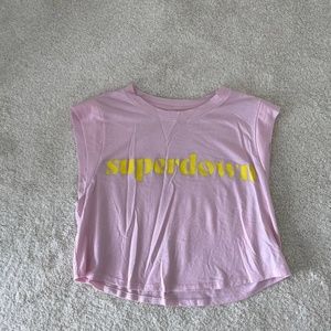 Revolve superdown pink baby doll t-shirt